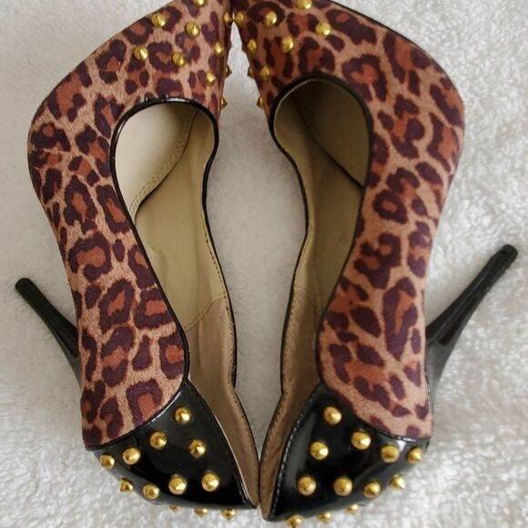 COLIN STUART leopard print studded heels - Picture 4 of 5